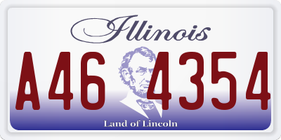 IL license plate A464354