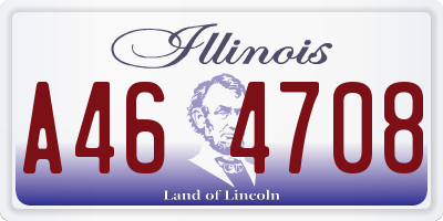 IL license plate A464708