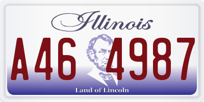 IL license plate A464987