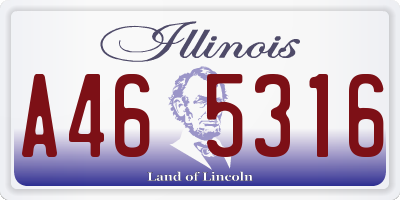 IL license plate A465316