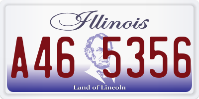IL license plate A465356
