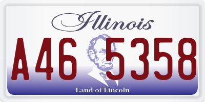 IL license plate A465358