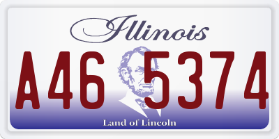IL license plate A465374
