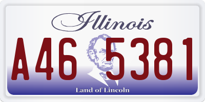 IL license plate A465381