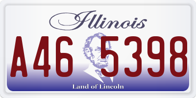 IL license plate A465398