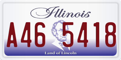 IL license plate A465418