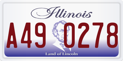 IL license plate A490278