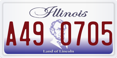 IL license plate A490705
