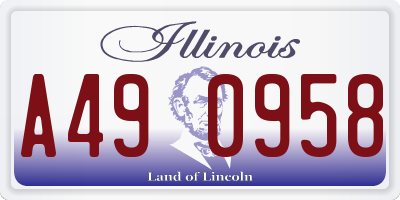 IL license plate A490958