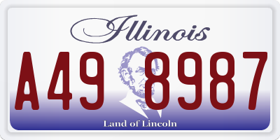 IL license plate A498987