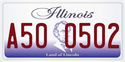 IL license plate A500502