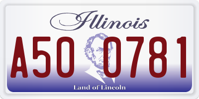 IL license plate A500781