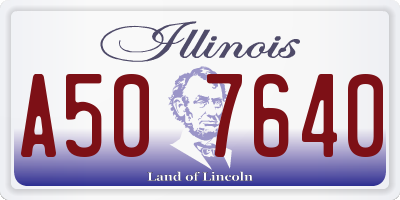 IL license plate A507640