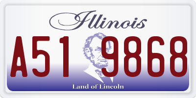 IL license plate A519868