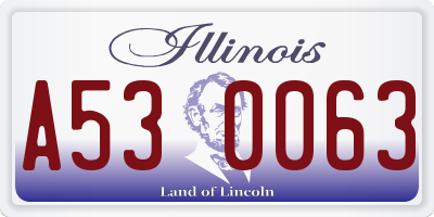 IL license plate A530063