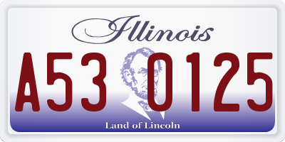 IL license plate A530125