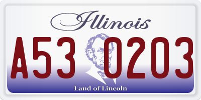 IL license plate A530203