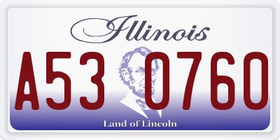 IL license plate A530760
