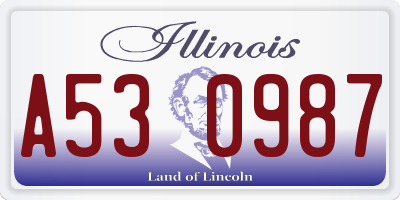 IL license plate A530987