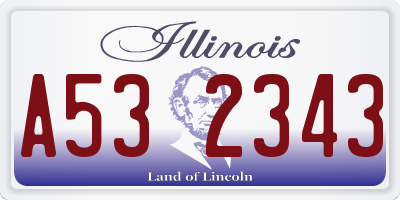 IL license plate A532343