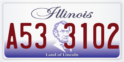 IL license plate A533102