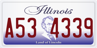 IL license plate A534339