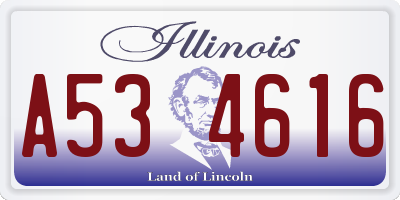 IL license plate A534616