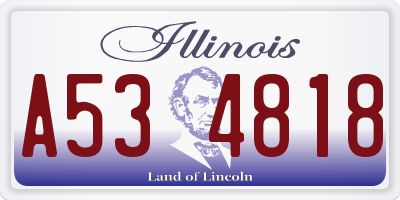 IL license plate A534818