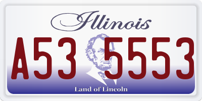 IL license plate A535553