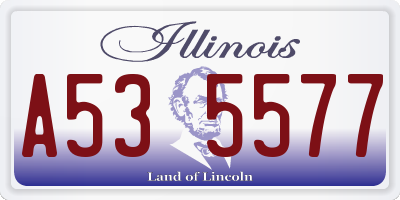 IL license plate A535577