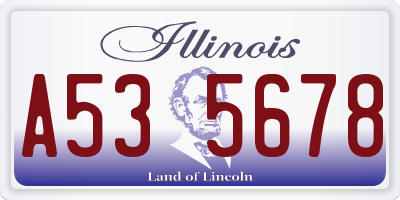 IL license plate A535678