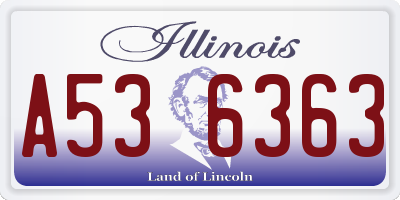 IL license plate A536363