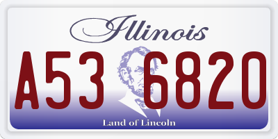 IL license plate A536820
