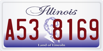IL license plate A538169