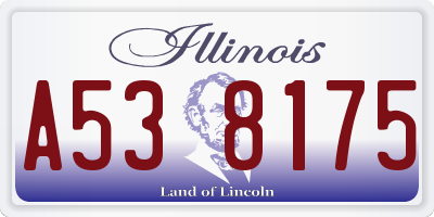 IL license plate A538175
