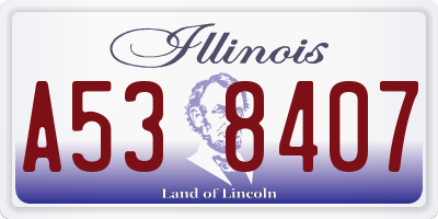 IL license plate A538407