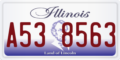IL license plate A538563