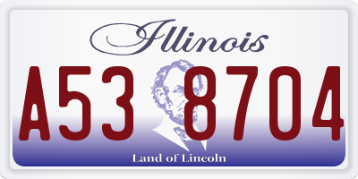 IL license plate A538704