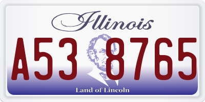 IL license plate A538765