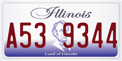 IL license plate A539344