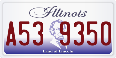 IL license plate A539350