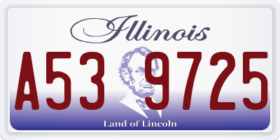 IL license plate A539725