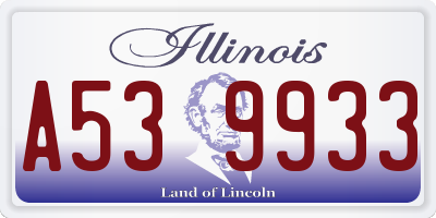 IL license plate A539933