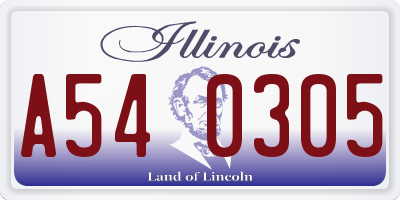 IL license plate A540305