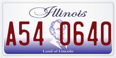 IL license plate A540640