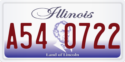 IL license plate A540722