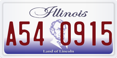IL license plate A540915