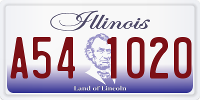 IL license plate A541020