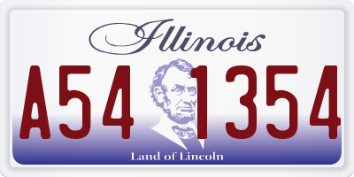 IL license plate A541354