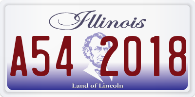 IL license plate A542018